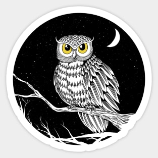 The Owl and The Moon Sticker